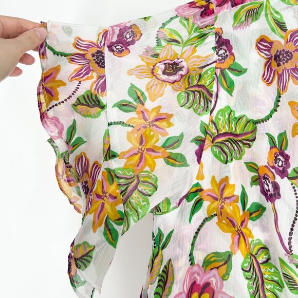 NWT Misa Los Angeles Ranjana Floral Cinch Waist Midi Dress - Picture 5 of 12